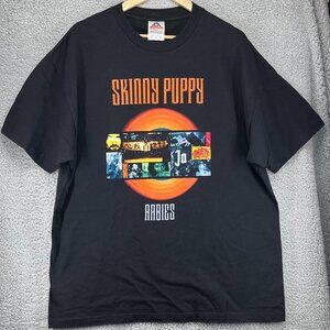 Early 2000s Skinny Puppy Rabies Band Music Tee Unisex Black T-Shirt XL